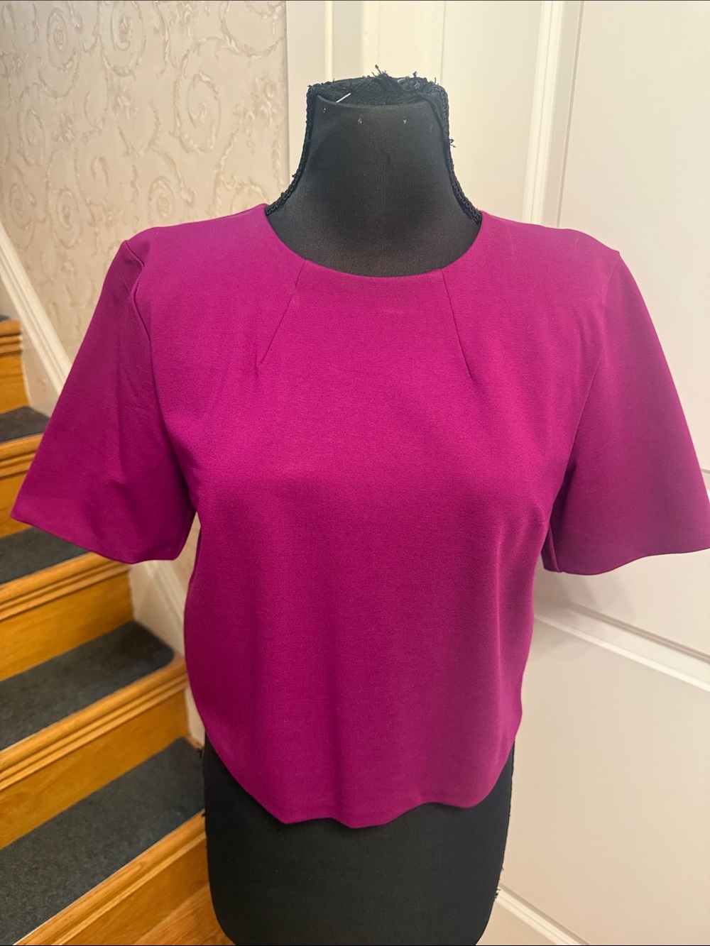 Express Women's Short Sleeve  Top in Magenta- Size M